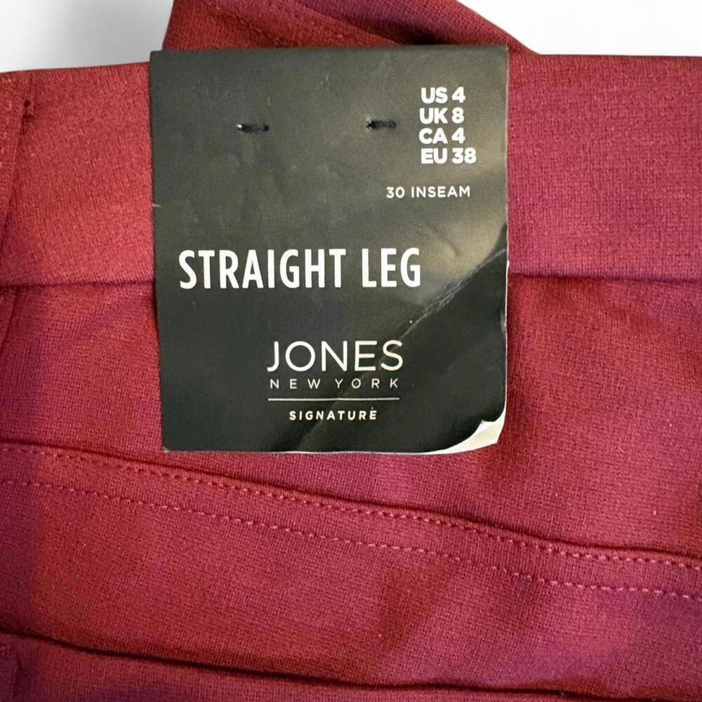 Jones New York burgundy high-waisted skinny pants Size 4 NEW - Picture 7 of 7